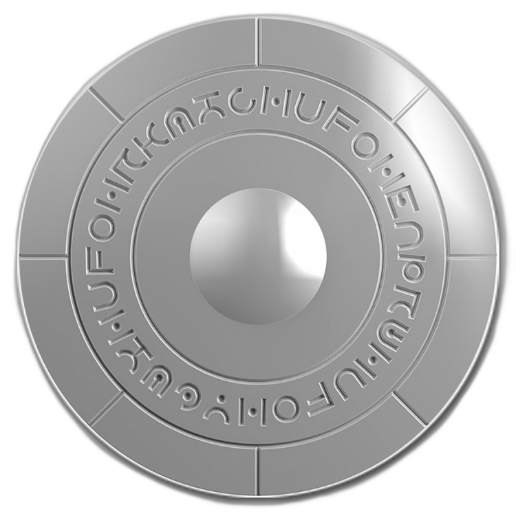 Silver coin 3D Ufo – Roswell Incident 2017 Prooflike front