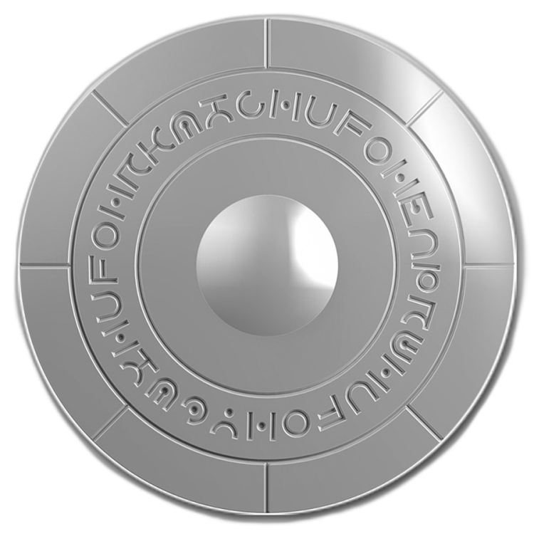 Silver coin 3D Ufo – Roswell Incident 2017 Prooflike front