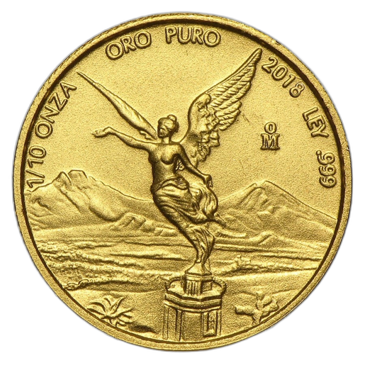 1/10 Troy ounce gold coin Mexican Libertad 2018 front