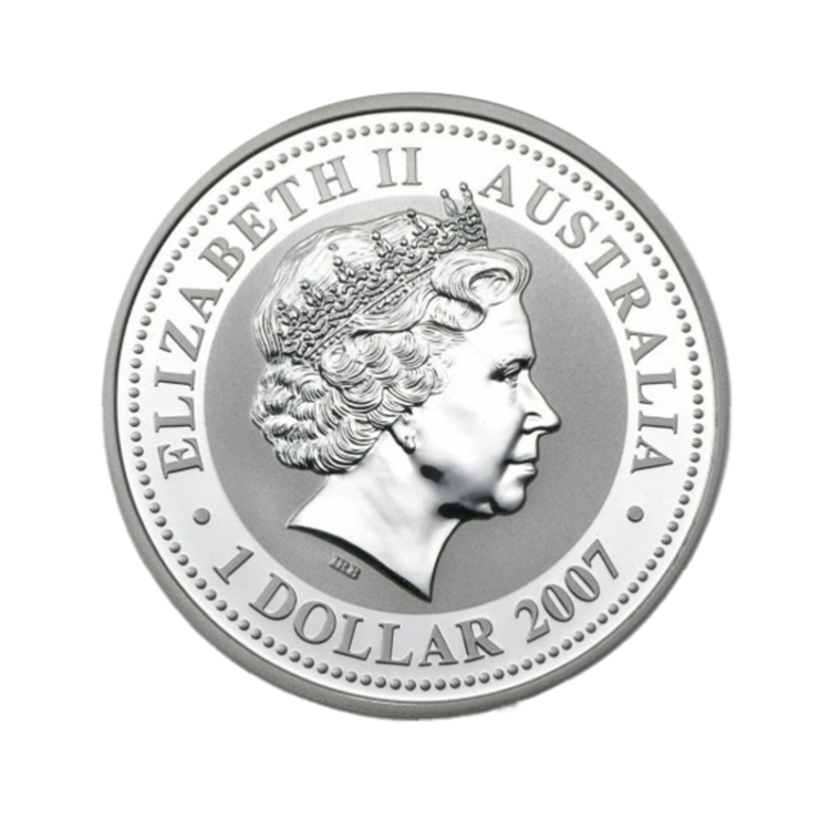 Zeldzaam: 1 troy ounce zilver Lunar Series I - Jaar van de tijger 2010 achterkant
