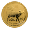 1/2 Troy ounce gouden munt Lunar 2019 voorkant