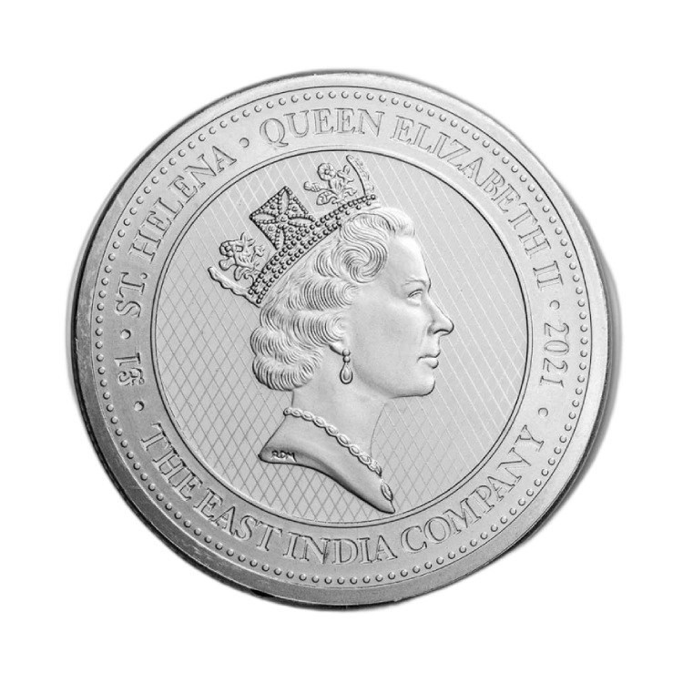 1 troy ounce zilveren munt Saint-Helena engel 2021 achterkant