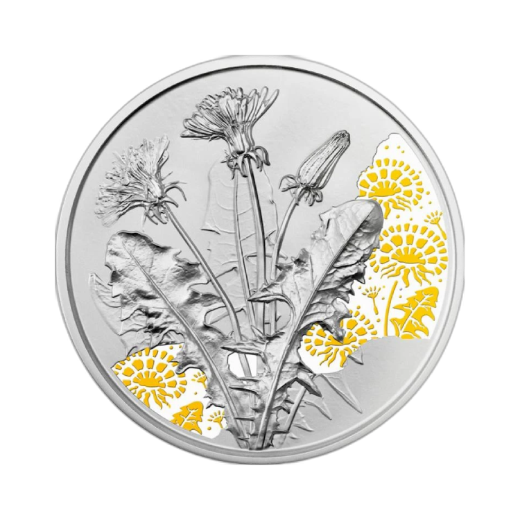 1/2 troy ounce zilveren munt The Dandelion 2022 voorkant