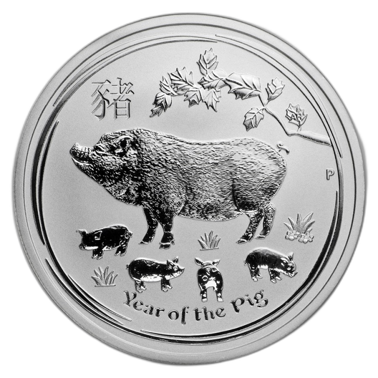 1/2 Troy ounce silver coin Lunar 2019 front