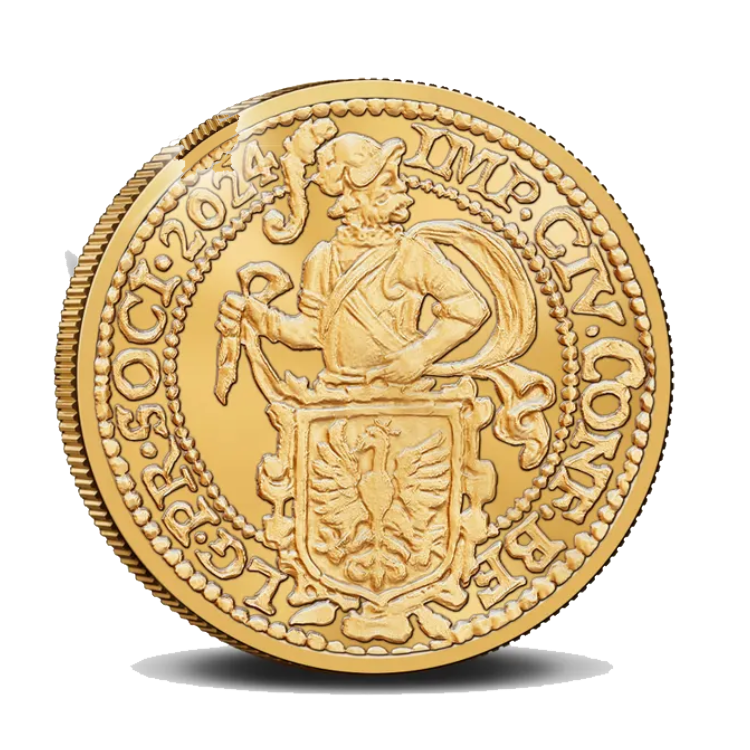 1 troy ounce gouden officiële herslag Leeuwendaalder munt 2024 achterkant