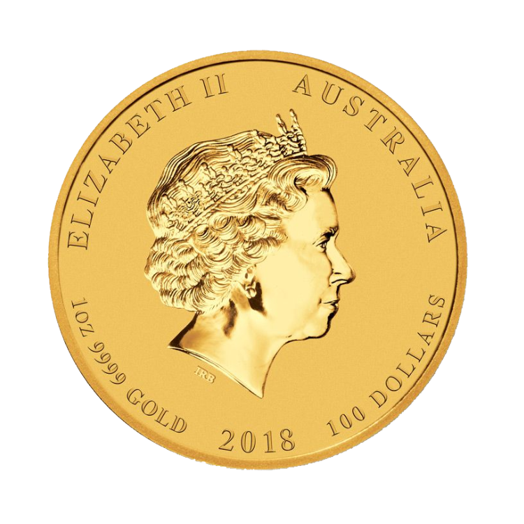 1 Troy ounce gouden munt Dragon Phoenix 2018 back