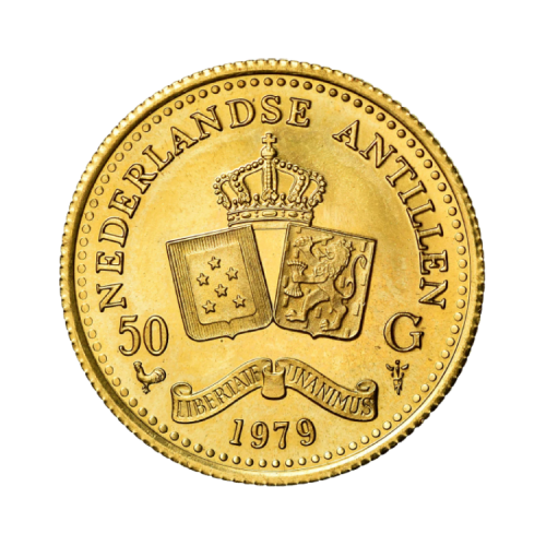 Gold coin 50 Gulden Netherlands Antilles (1979) front