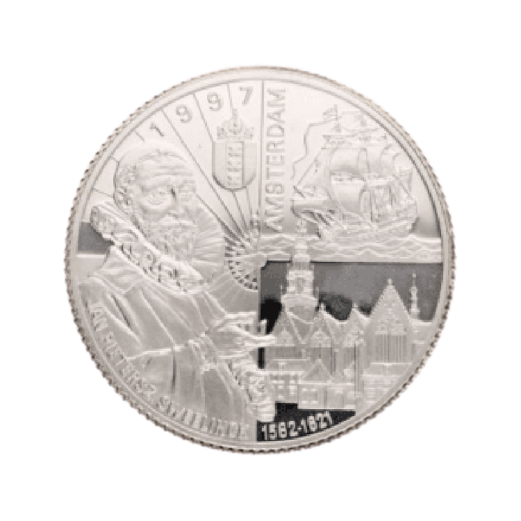 5 troy ounce silver 200 euro coin with 2 grams of gold back