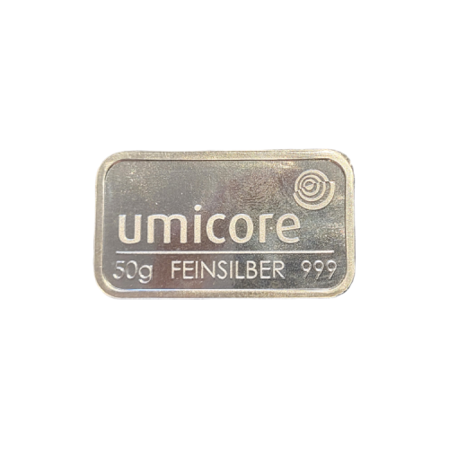50 gram silver bar circulated front
