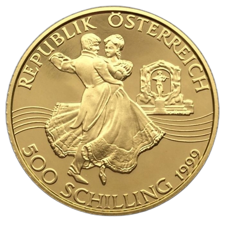 Gouden munt 500 Schilling Oostenrijk voorkant