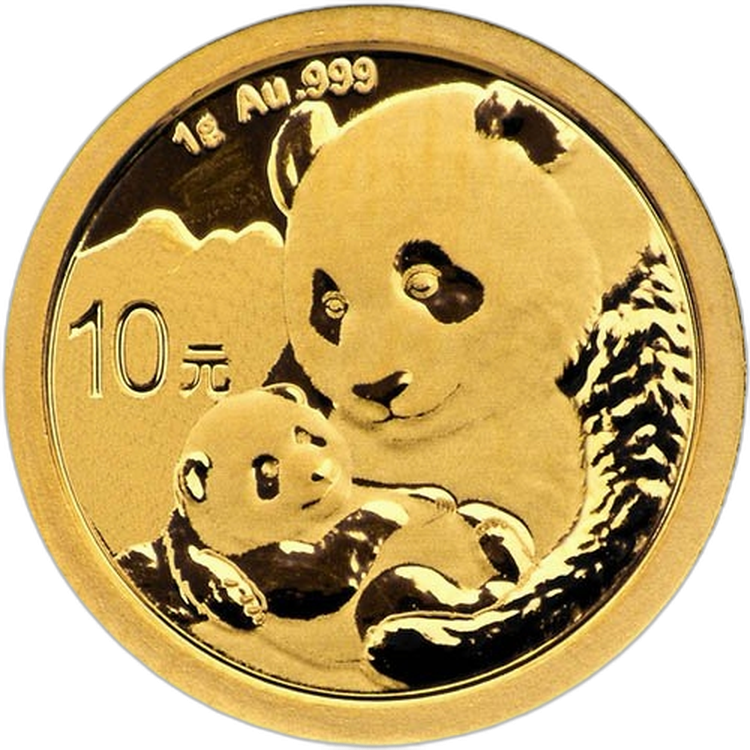 1 Gram gold coin Panda 2019 front