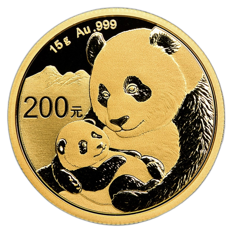 15 Grams gold coin Panda 2019 front