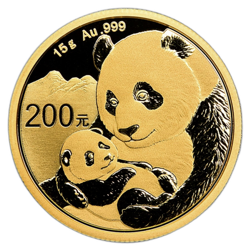 15 Grams gold coin Panda 2019 front