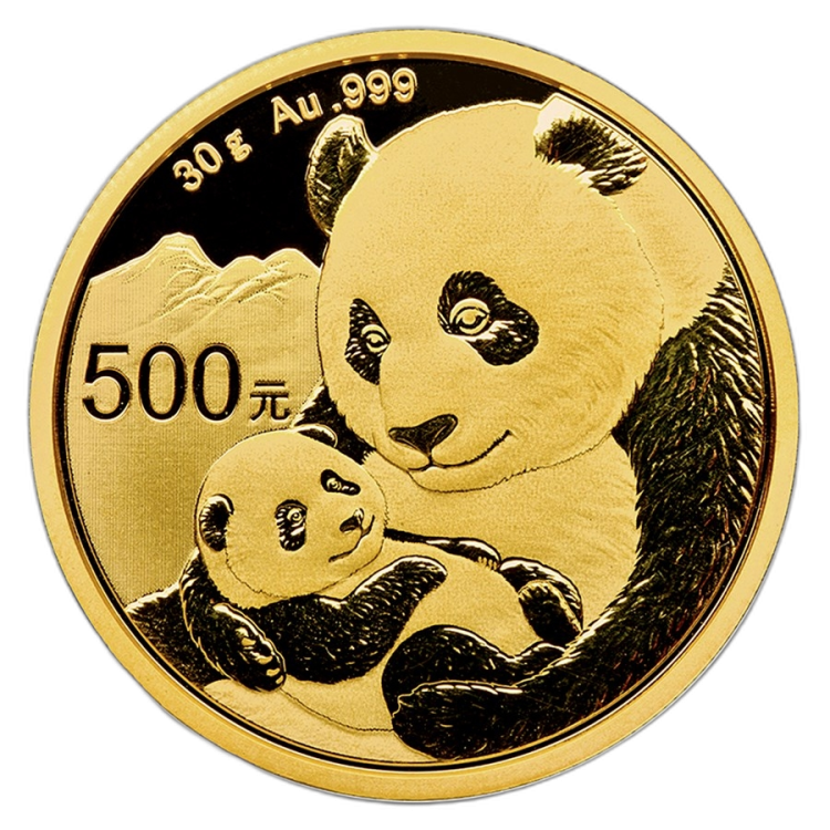 30 Grams gold coin Panda 2019 front