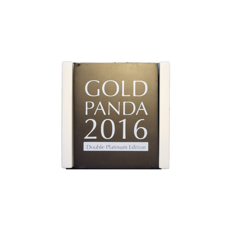 1 troy ounce gold Panda Double Platinum Edition coin angle 2