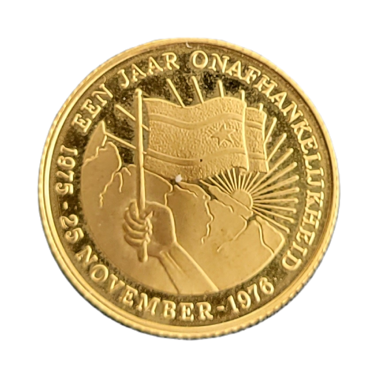 Gouden 100 gulden uit Suriname achterkant