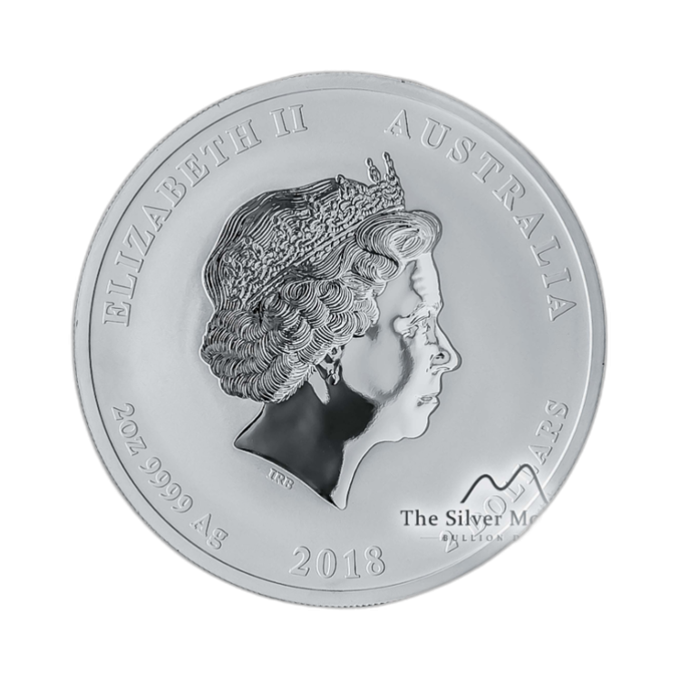 5 troy ounce zilveren Lunar munt 2018 - het jaar van de hond rear