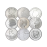 100 zilveren 50 gulden muntstukken voorkant
