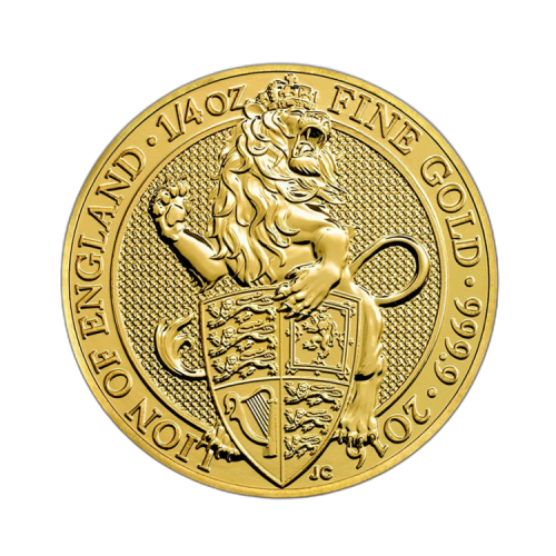 1/4 Troy ounce gold coin Queens Beasts Lion 2016 front