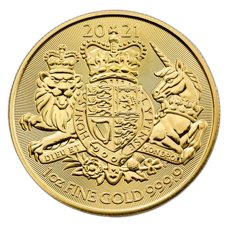 1 Troy ounce gold coin Royal Arms 2021 front