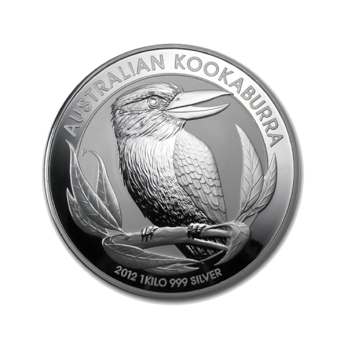 1 kilo zilveren Kookaburra munt 2012 voorkant