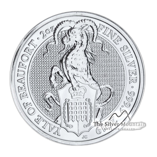 2 Troy ounce zilveren munt Queen Beasts Yale of Beaufort 2019 voorkant