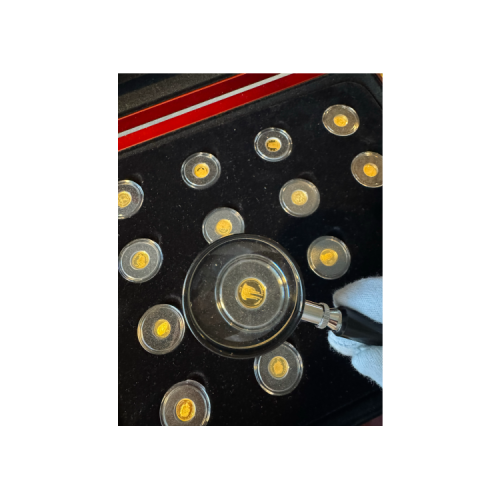 16x 0.5 gram gold coin with certificate and box front