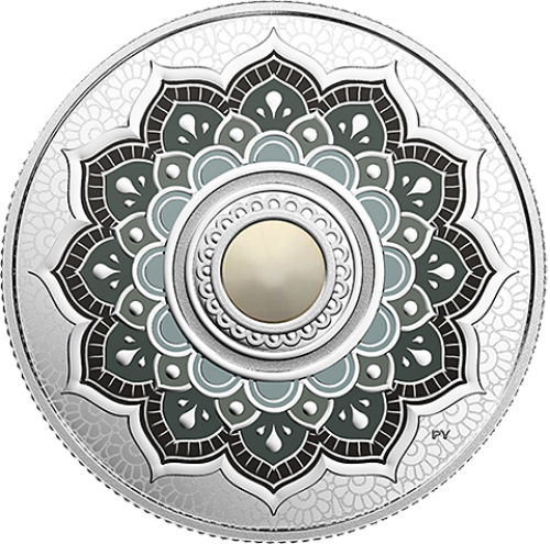 Silver coin June Birthstone Swarovski front