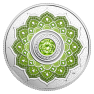 Zilveren munt Augustus Birthstone Swarovski voorkant