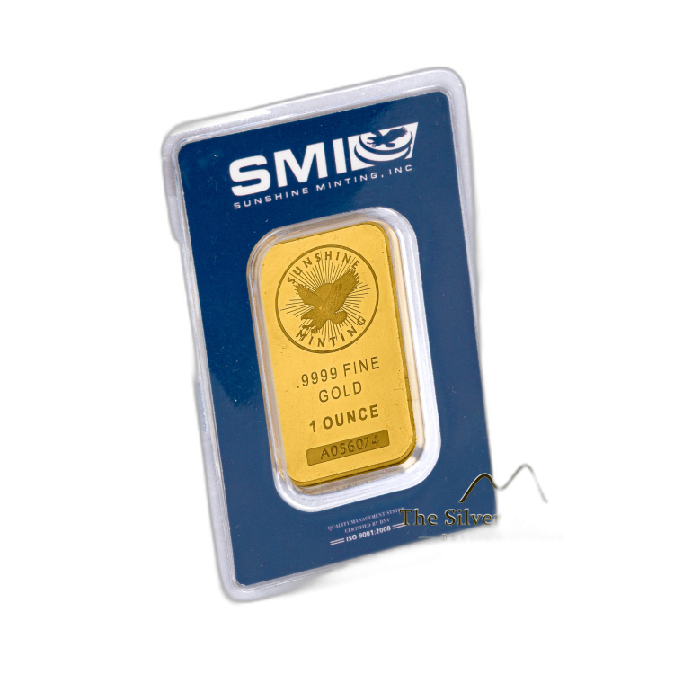 1 troy ounce gold bar Sunshine Mint angle 1