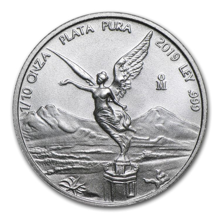1/10 Troy ounce silver coin Mexican Libertad 2019 front