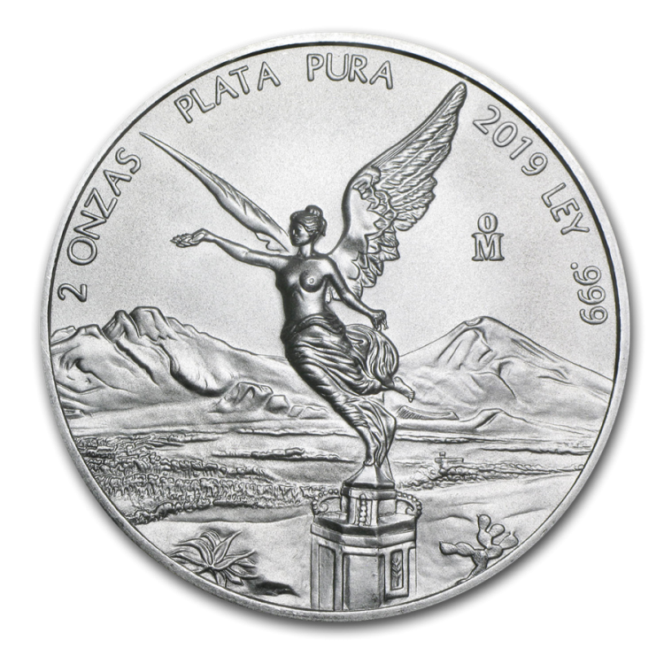 2 Troy ounce zilveren munt Mexican Libertad 2019 voorkant