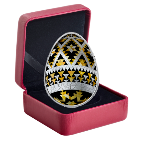 1 Troy ounce silver coin Pysanka Egg 2019 Proof front