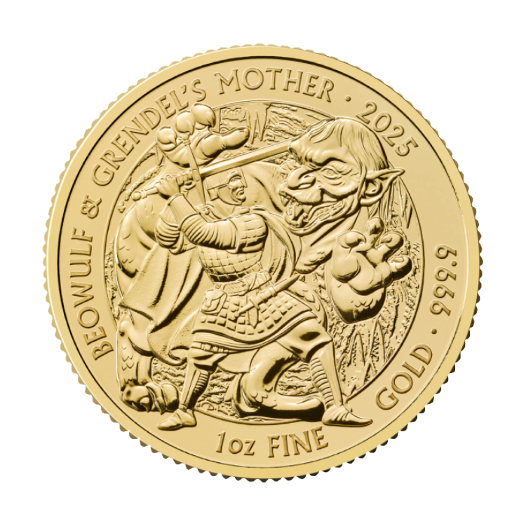 1 troy ounce gold Myths and Legends Beowulf &amp; Grendel 2025 front