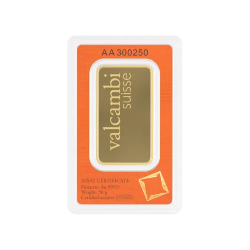 Valcambi Suisse 50 gram gold bar