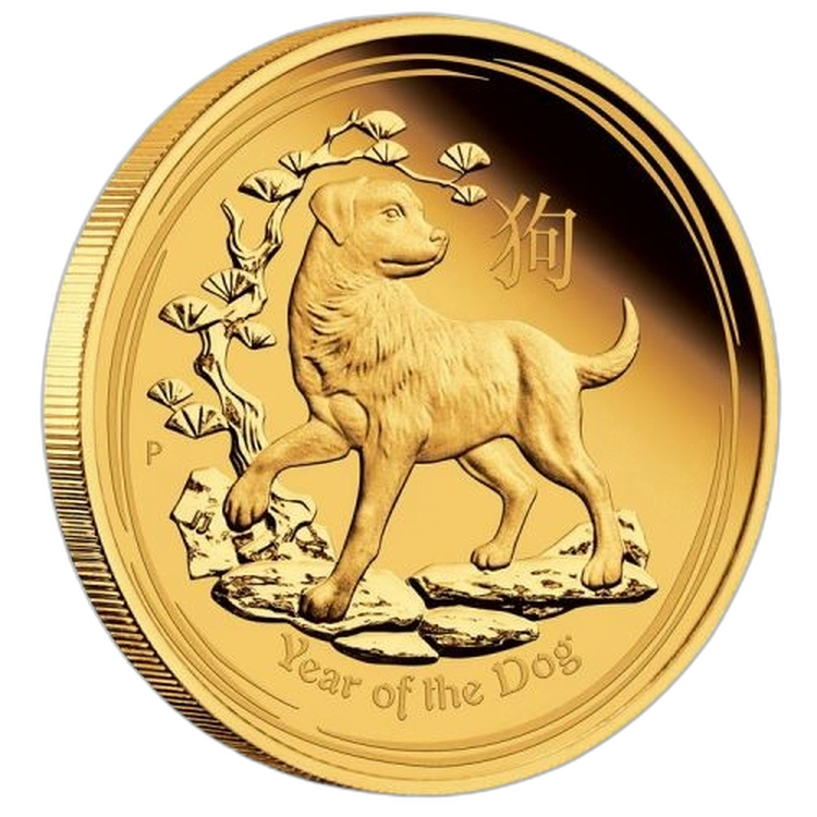 1/4 Troy ounce gold coin Lunar 2018 Proof front