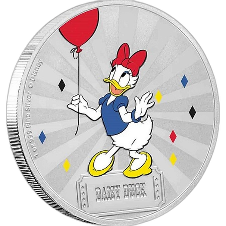 1 Troy ounce zilveren munt Disney Daisy Duck 2019 voorkant