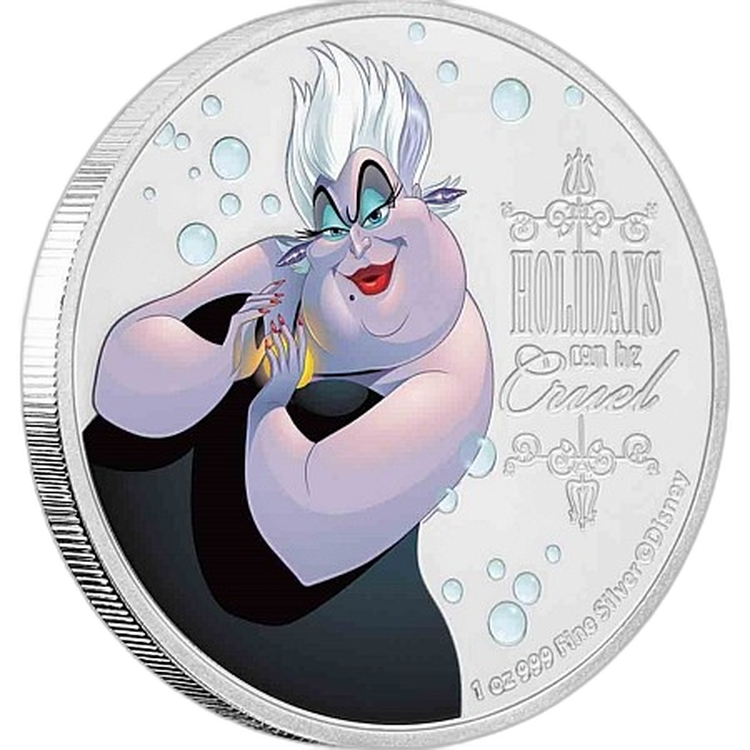 1 Troy ounce zilveren munt Disney Villains - Ursula 2019 voorkant