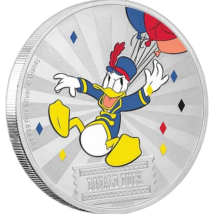 1 Troy ounce zilveren munt Disney - Carnival Donald Duck 2019 voorkant