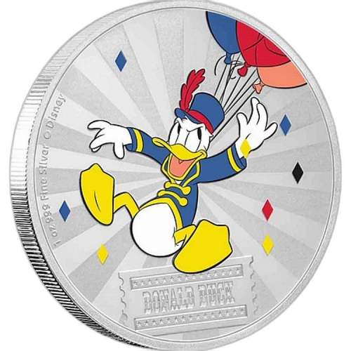 1 Troy ounce silver coin Disney - Carnival Donald Duck 2019 front