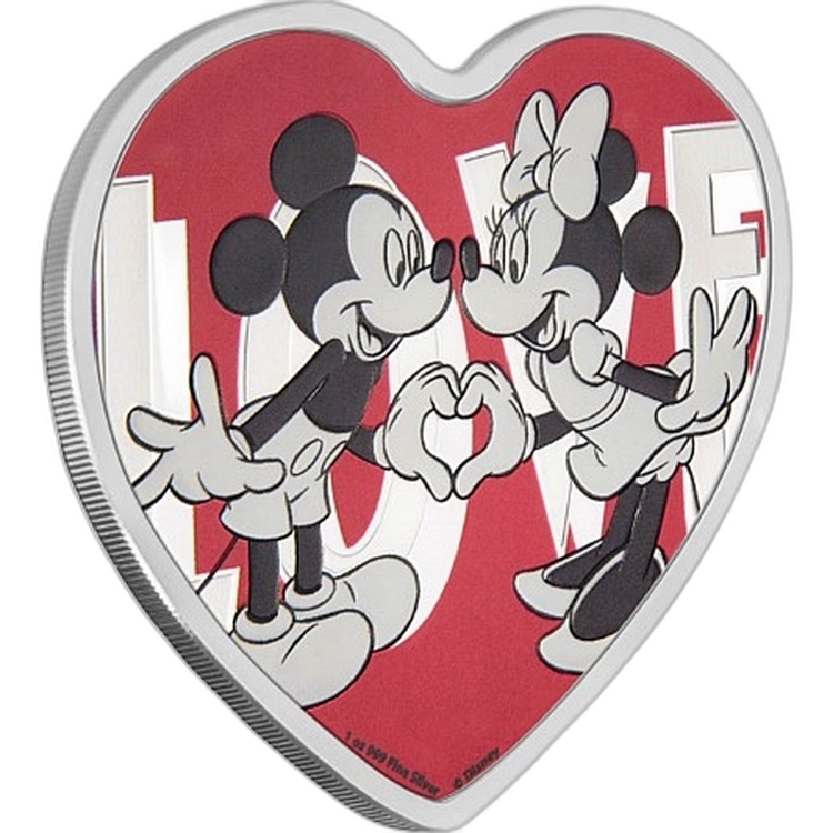 1 Troy ounce zilveren munt Disney Love 2018 voorkant