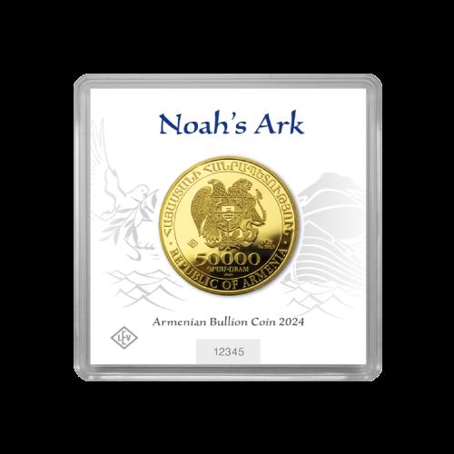 1 troy ounce gouden Noah's Ark munt met certificaat voorkant