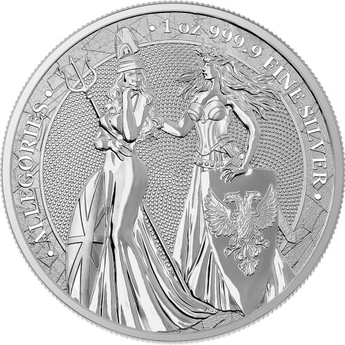 1 Troy ounce zilveren munt Germania Allegories 2019 voorkant