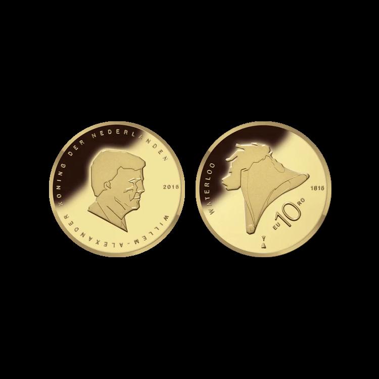 "Waterloo tientje" 10 Euro Goud Proof achterkant