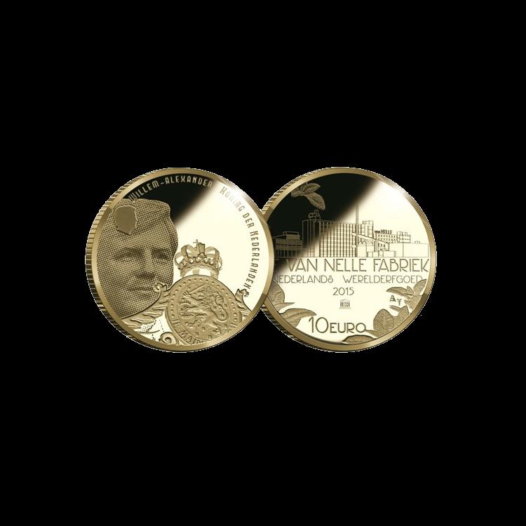 "Van Nellefabriek tientje" 10 Euro Goud Proof achterkant