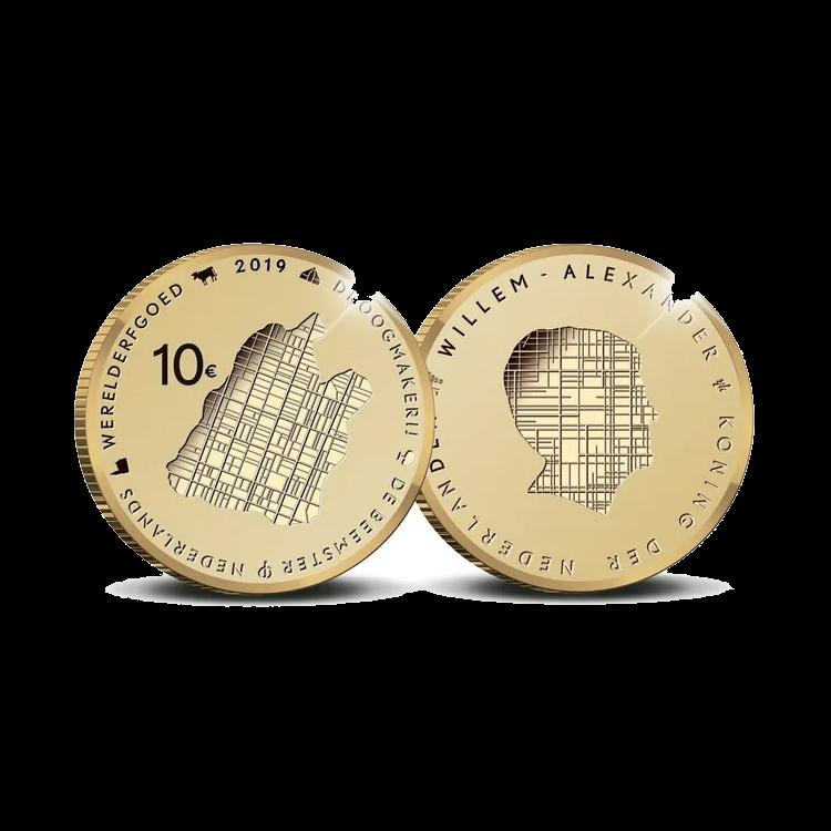 "Beemster tientje" 10 Euro Goud Proof achterkant