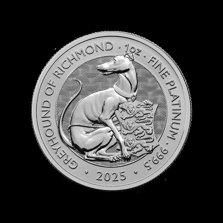 1/4 oz platinum Tudor Beasts Greyhound of Richmond