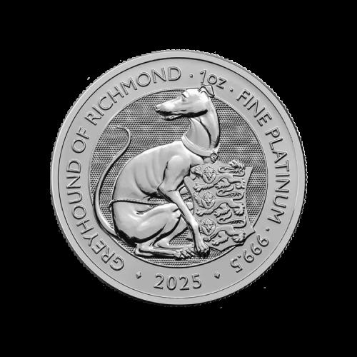 1/4 oz platinum Tudor Beasts Greyhound of Richmond