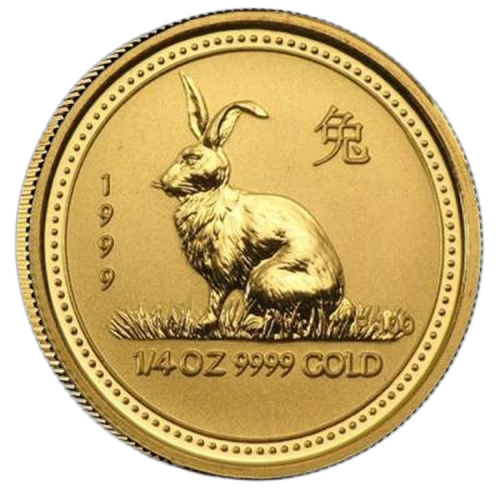 1/4 Troy ounce gouden munt Lunar 1999 voorkant