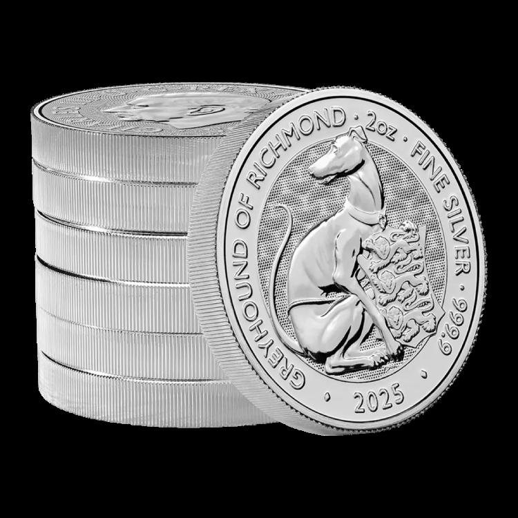 2 troy ounce zilveren munt Greyhound of Richmond